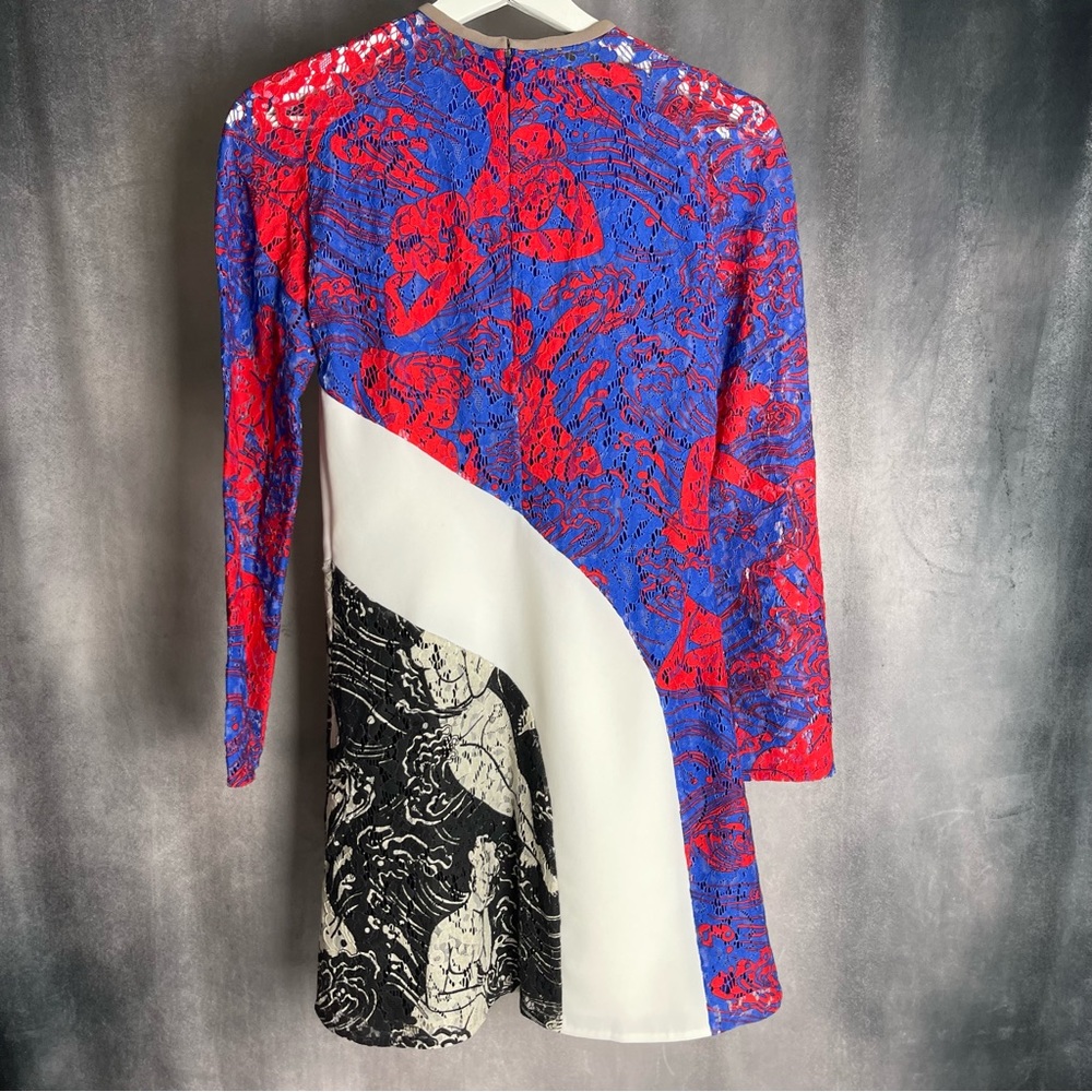 CARVEN Colorblock Pattern Mini Dress - Picture 1 of 7